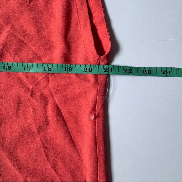 EILEEN FISHER Silk Georgette Sleeveless Mandarin Collar Shift Dress Coral Size S - Picture 6 of 9